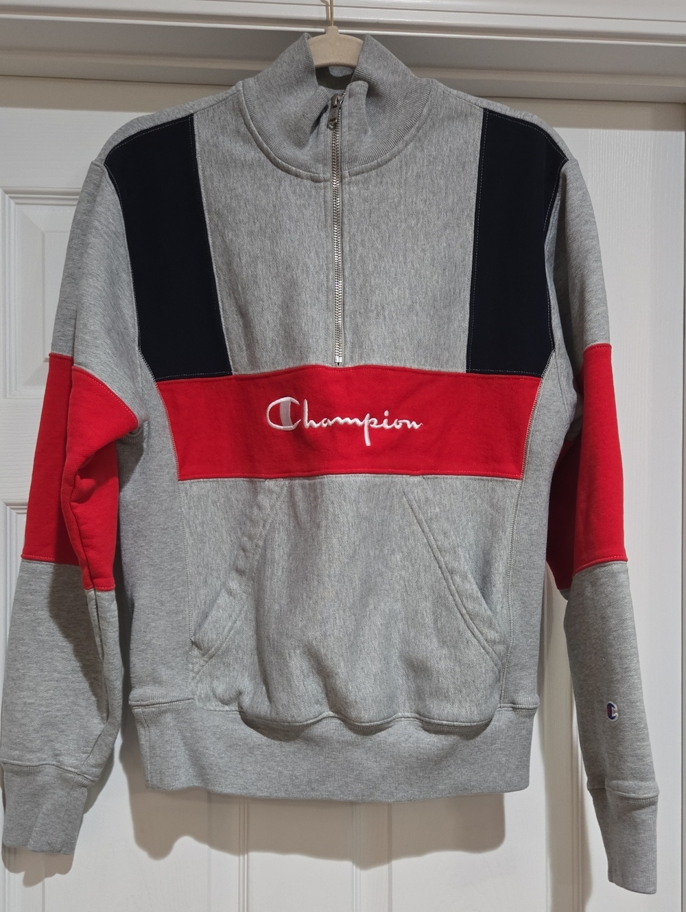 Champion Women’s Heather Gray Half-Zip Reverse Weave Pullover Size Small